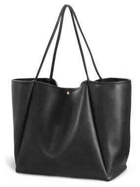 Women's Oversize PU Leather Tote Handbag Weekender Shopper Travel Purse